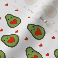 valentines day avocado pattern fabric - avocado pattern, valentines day fabric, love valentines fabric, cute girly fabric - white and red