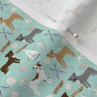 SMALL - pitbull coastal themed dog breed pet fabric mixed coats