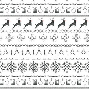 Modern Minimalist Fair Isle - White