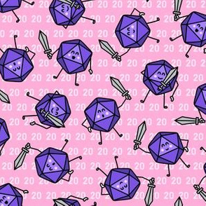 The Mighty Fighting d20s in Purple & Pink