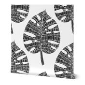 tropical leaf (Black on white)