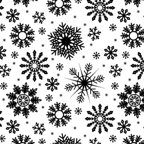Black and White Snowflakes