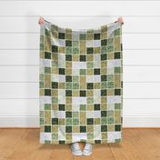 Marbled olive shades pattern in patchwork style