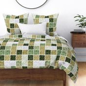 Marbled olive shades pattern in patchwork style