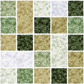 Marbled olive shades pattern in patchwork style