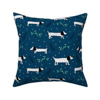 Sweet dachshund  wienerdog puppy Christmas winter wonderland puppy dog love blue night