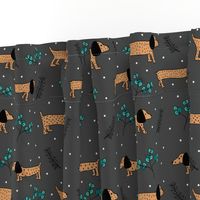 Sweet dachshund  wienerdog puppy Christmas winter wonderland puppy dog love gender neutral night gray