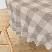 2” Buffalo check - light brown, tan linen