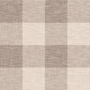 2” Buffalo check - light brown, tan linen