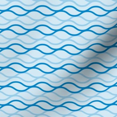 Vector texture of blue waves, seamless pattern