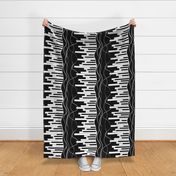 Piano keys large scale black and white