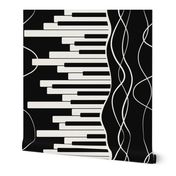 Piano keys large scale black and white