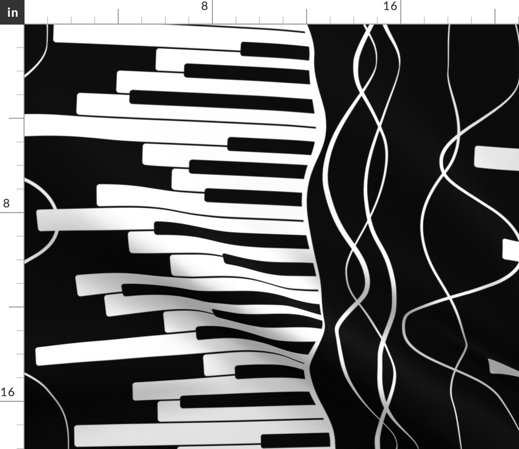 Piano keys large scale black and white