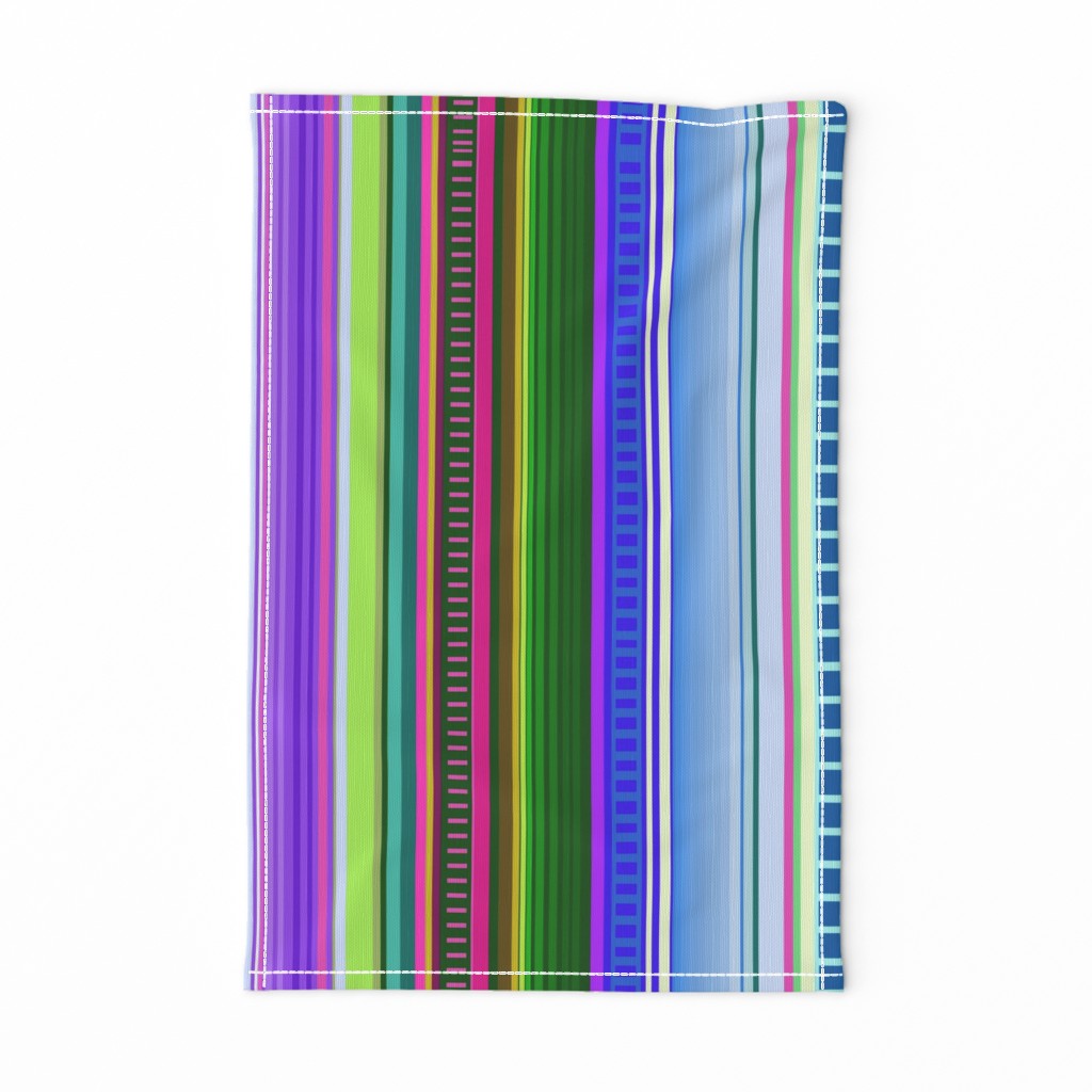 Cool Colors Mexican Inspired Serape Fabric