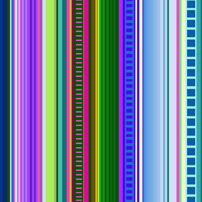 Cool Colors Mexican Inspired Serape Fabric