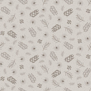 Woodland Scatter: Warm Gray Small Print 