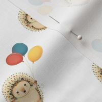 Hedgehog with balloons
