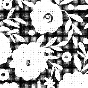 black and white flowers