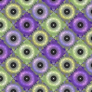 silk green green purple chic patchwork 