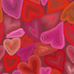 pink and red hearts dark 
