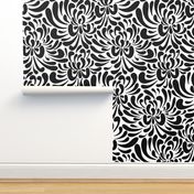 large abstract flowers - white background