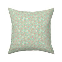 'floral love' mint and coral
