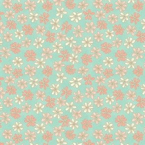 'floral love' mint and coral