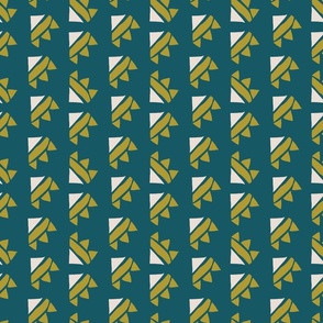 Abstract Sun Pattern on Green Background