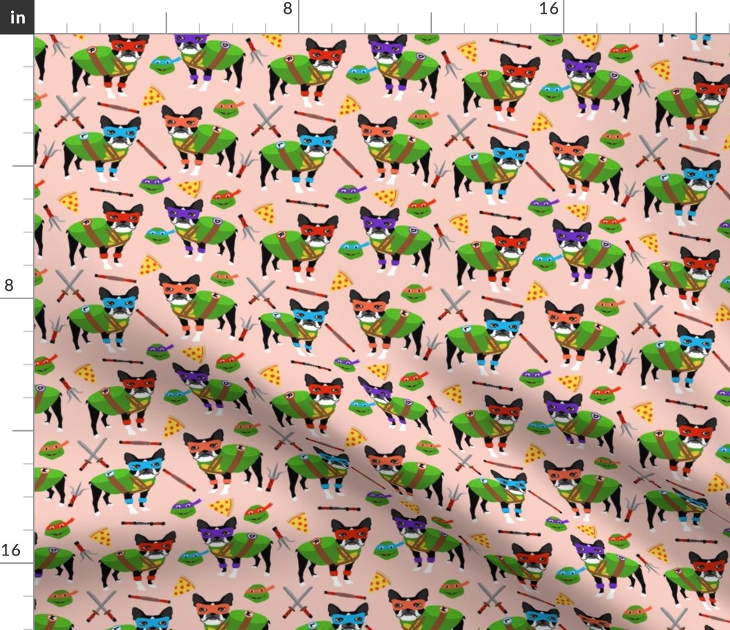 boston terrier dog fan fabric - cosplay, fan art, dog costume - blush