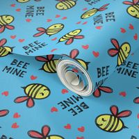 (micro scale) Bee Mine (Red) - Blue - valentines day C18BS