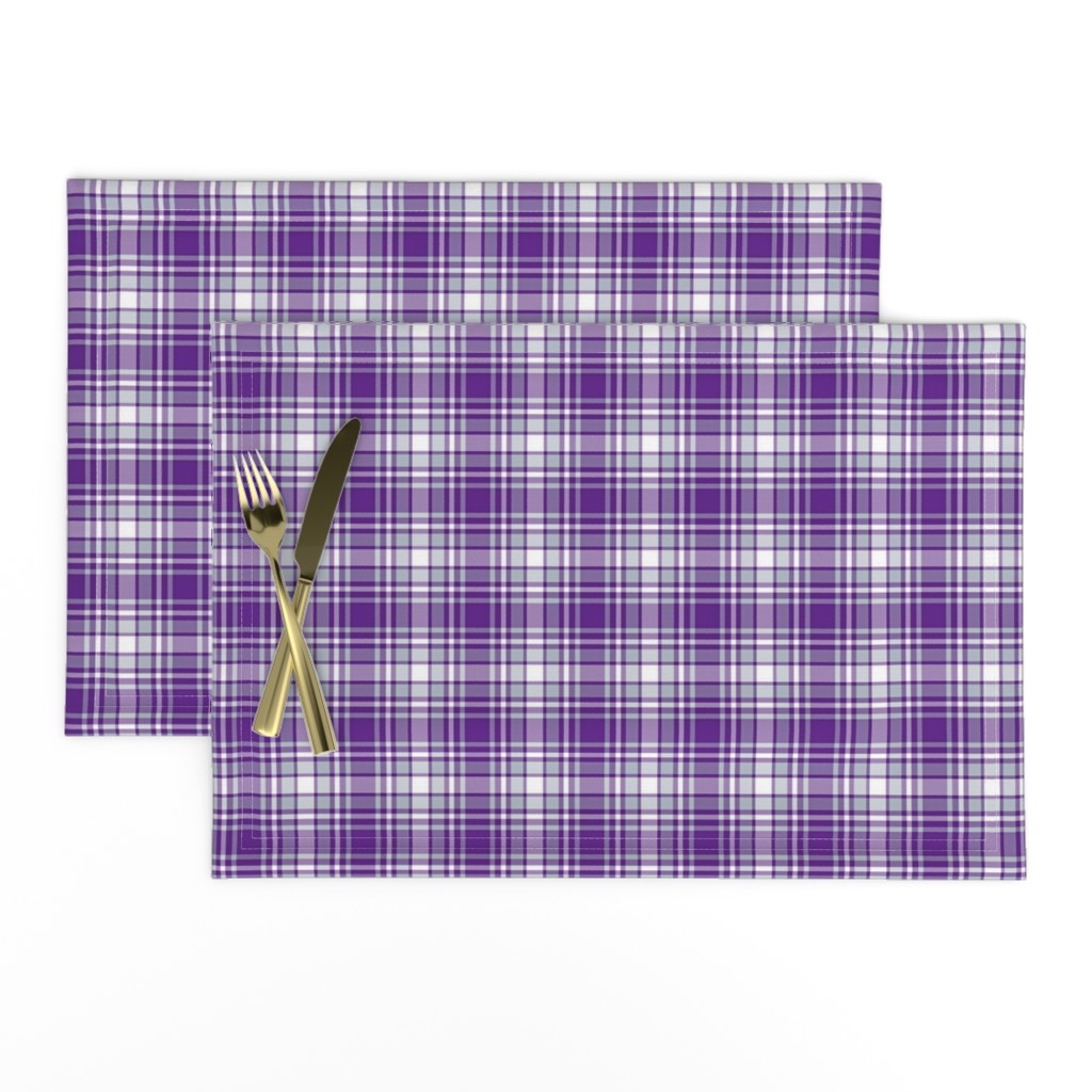 Purple White and Gray Plaid