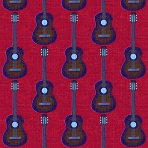 Guitar Acoustic on dk red Rock star / Country Western Strings red texture 
