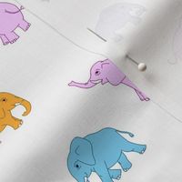 elephants multicolour