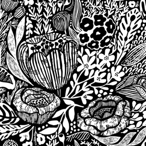 GSonge Black and White Floral 