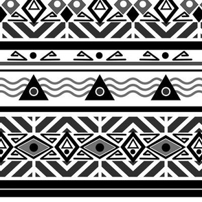 Black and white ethnic scandinavian ornament