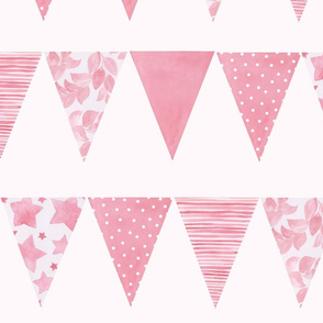 watercolour pink bunting - large