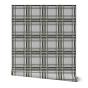 Black gray _ Taupe plaid on gray