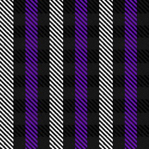 Purple Black and White Woven Look Stripe