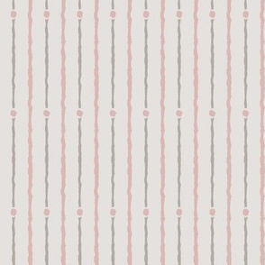 Woodland Stripe: Warm Gray & Dusty Rose Painted Stripe