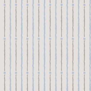 Woodland Stripe: Warm Gray & Light Cobalt Blue Painted Stripe