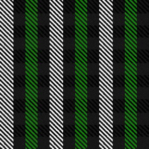 Green Black and White Woven Look Stripe