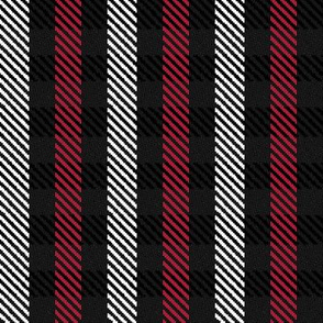 Red Black and White Woven Look Stripe