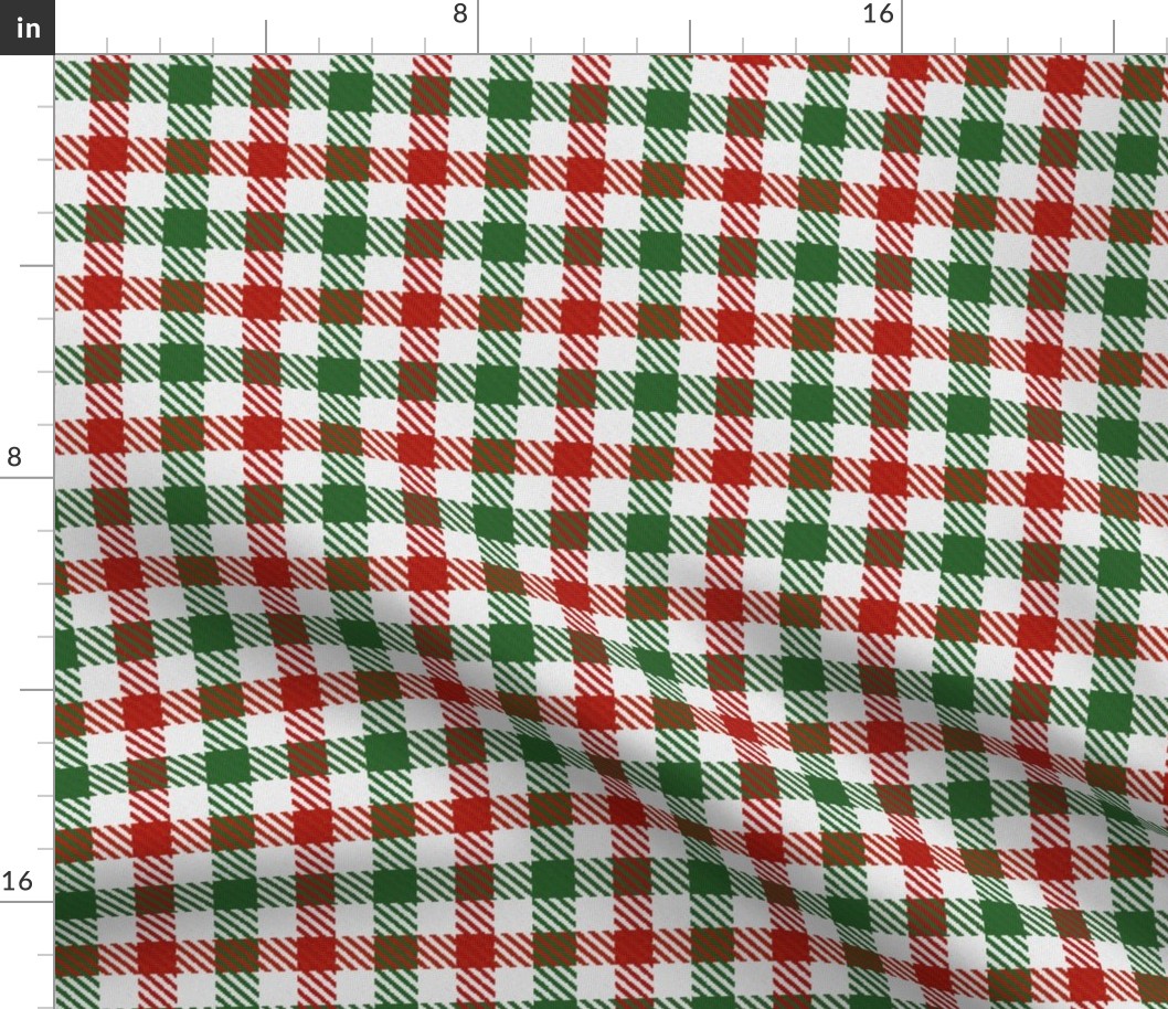 Red White and Green Christmas Plaid