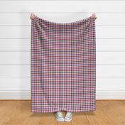 Slate Red Violet Pink and White Asymmetric Plaid
