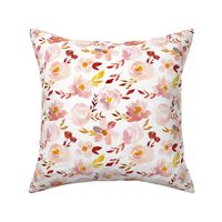 Blush Gold Rust Soft Watercolor Floral 