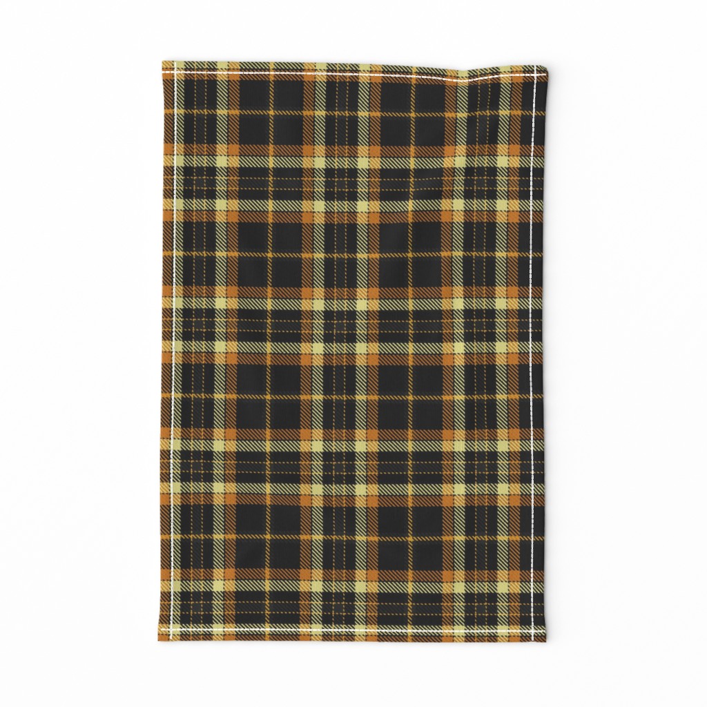 Black Gold and Yellow Halloween Plaid