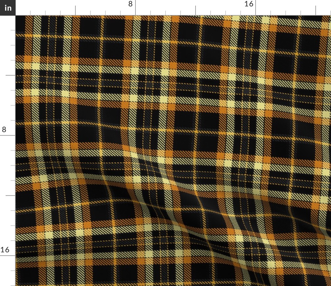 Black Gold and Yellow Halloween Plaid