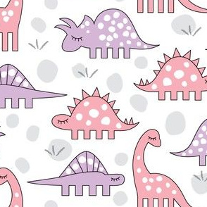 pink and lavender dinos