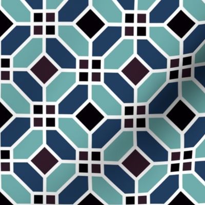 Geometric Pattern: Art Deco Tile: Midnight