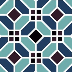 Geometric Pattern: Art Deco Tile: Midnight